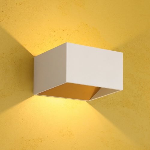 קיר אפ-דאון פריים 7W קוביה לבן/לבן+זהב (2 צבעים)