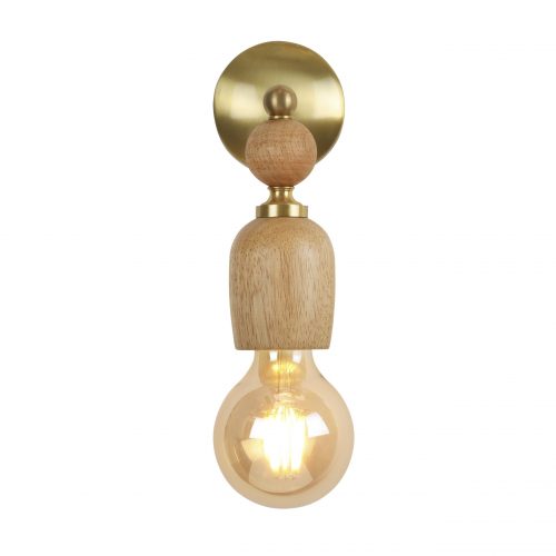 מנורת קיר אולימפוס עץ+זהב