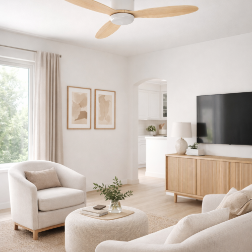 מאוורר טורנדו 52′ לבן+עץ