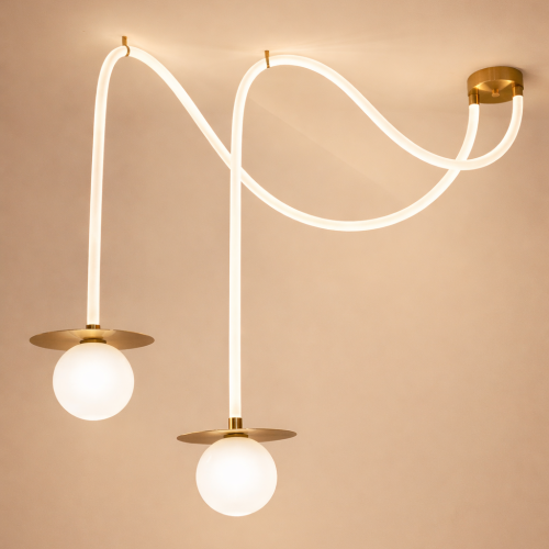 זוג חבל אור גל תליה צלחת כדור אופל 72W