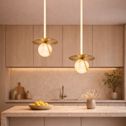 חבל אור גל בתליה צלחת כדור שיש